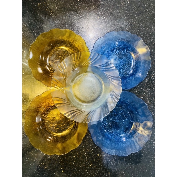 Piring Kaca Bening Cantik per 3 pcs
