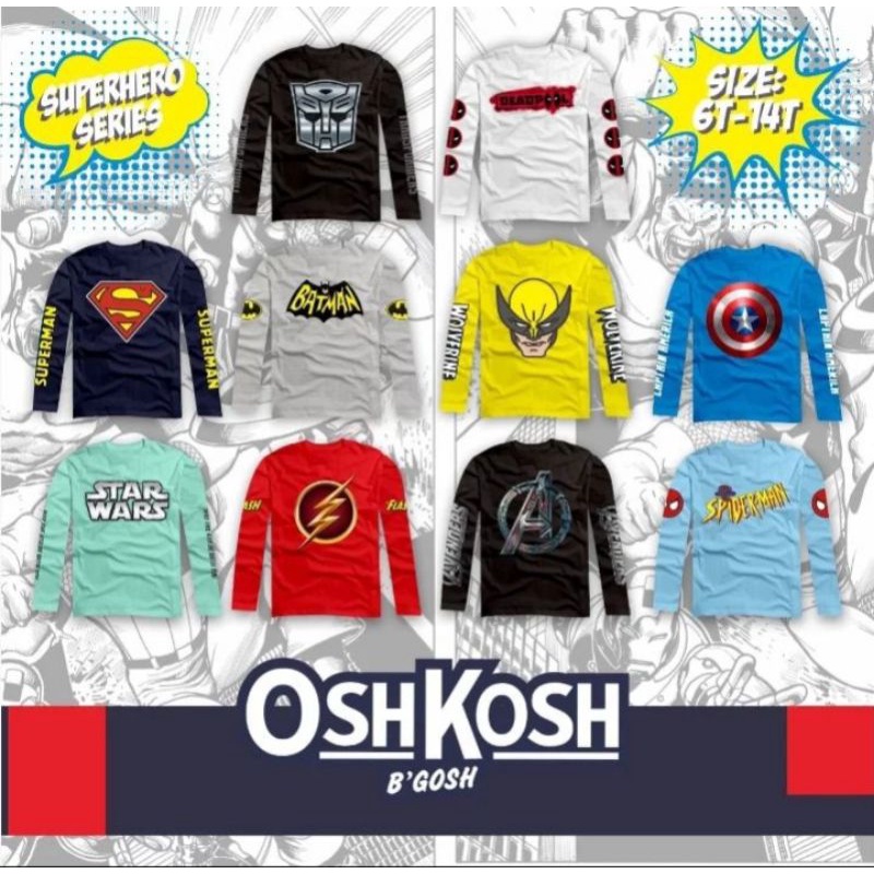 Atasan anak laki-laki OshKosh Kaos tangan panjang 6_10 Tahun