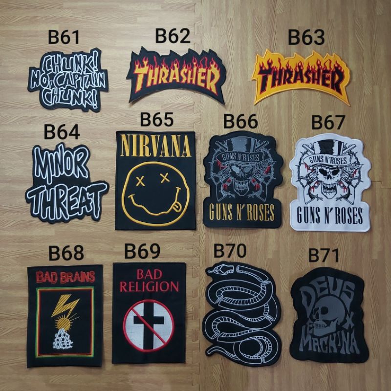 Backpatch bordir Musik / Band ukuran besar musik terlaris