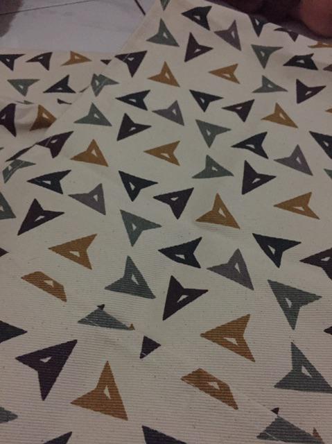 Cover Sarung Taplak Penutup Tutup Kulkas - Motif Twill Segitiga