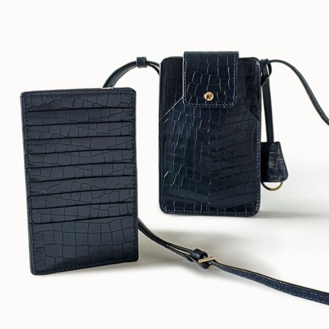 Dapoza Phone Bag Set / Tas selempang kulit sapi croco emboss leather termurah