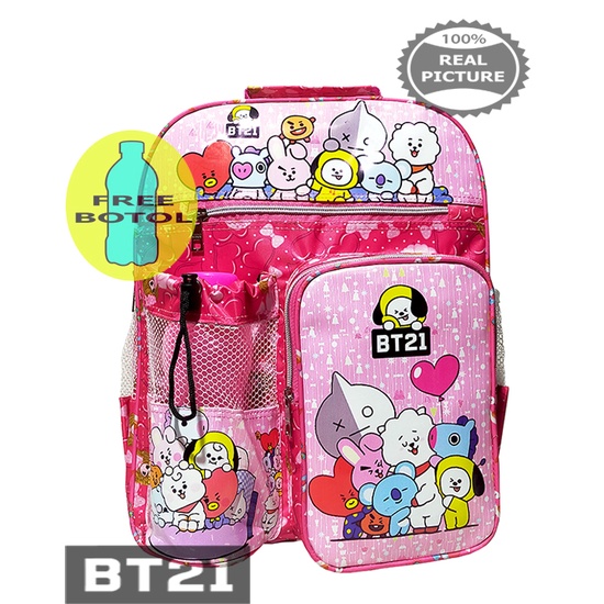 Tas Ransel anak perempuan Sekolah SD karakter BT21 / Tas ransel Anak ngaji FREE BOTOL !!!