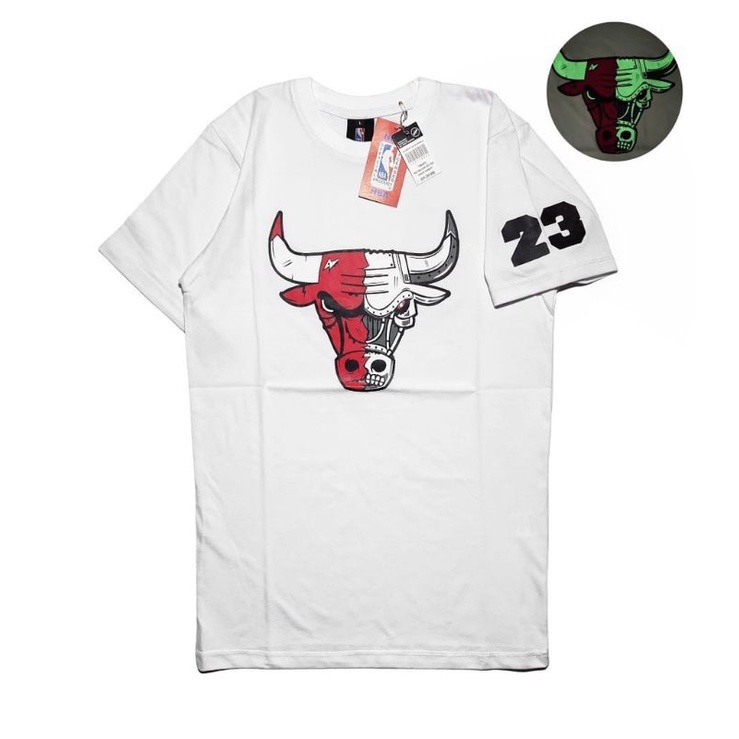 KAOS T-SHIRT CHICAGO BULLS GLOW IN THE DARK FULLTAG &amp; LEBEL