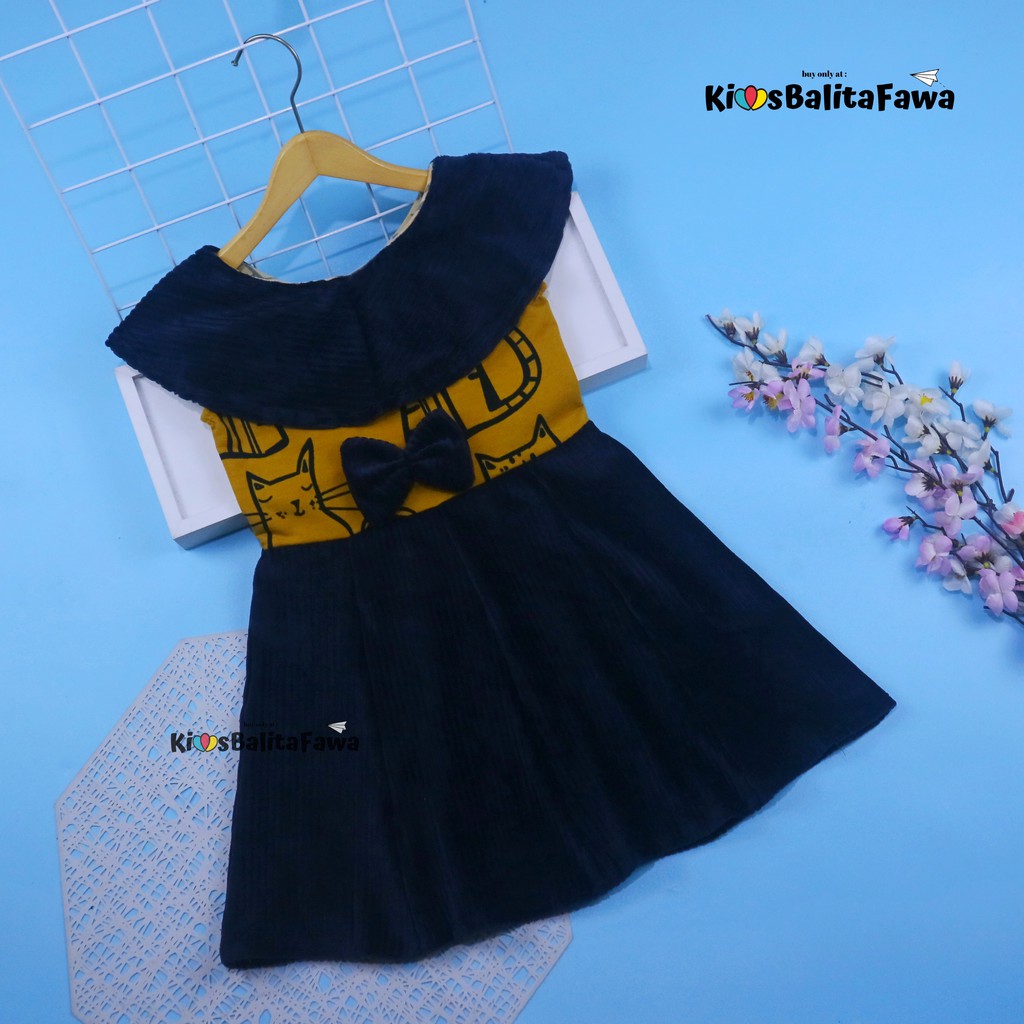 Dress Najwa uk 4-5 Tahun / Dres Baju Anak Perempuan Gaun Pesta Yukensi Grosir Import Balita Cewek