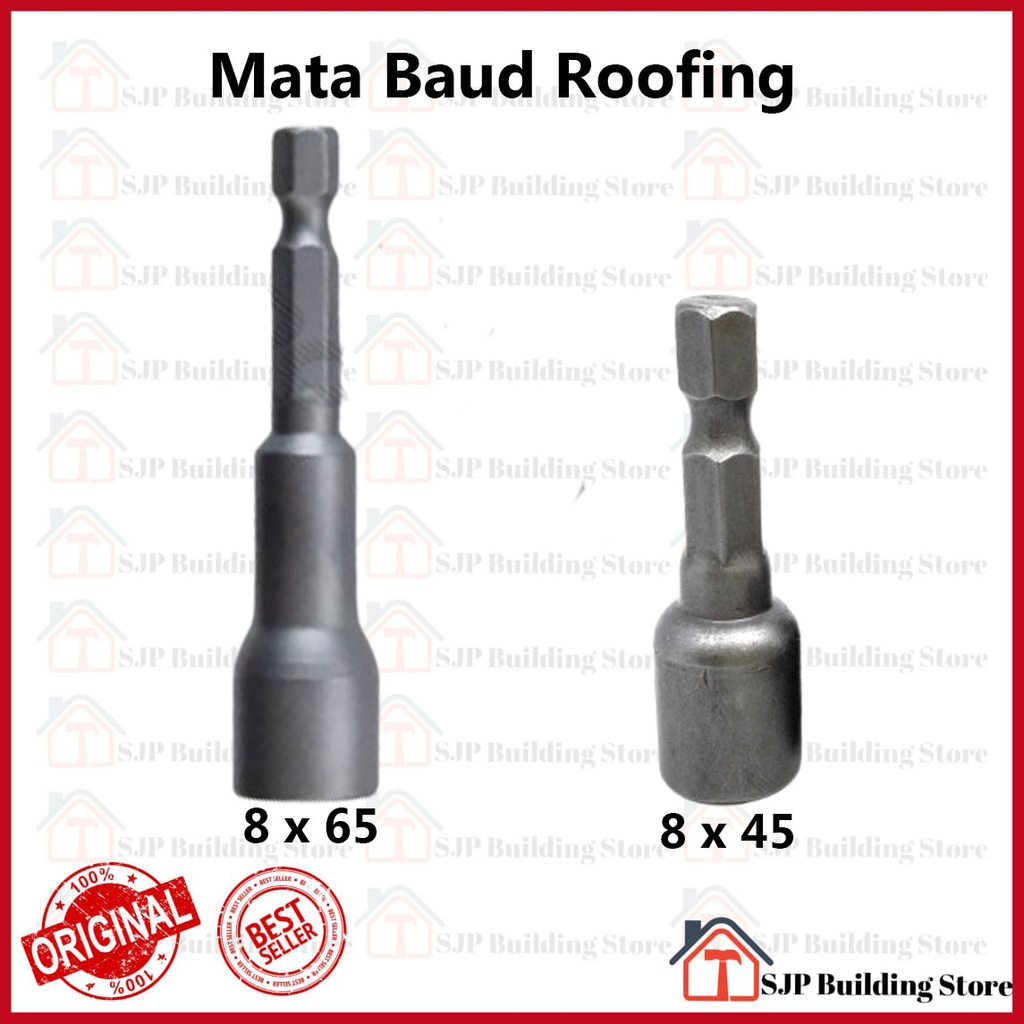 Mata Roofing 8 mm Magnetic Hex Socket Nut / Kunci Sock Baut Roofing Baja Ringan 8 Mm / Kunci Sok Roofing Mata Sok Baut Ruping