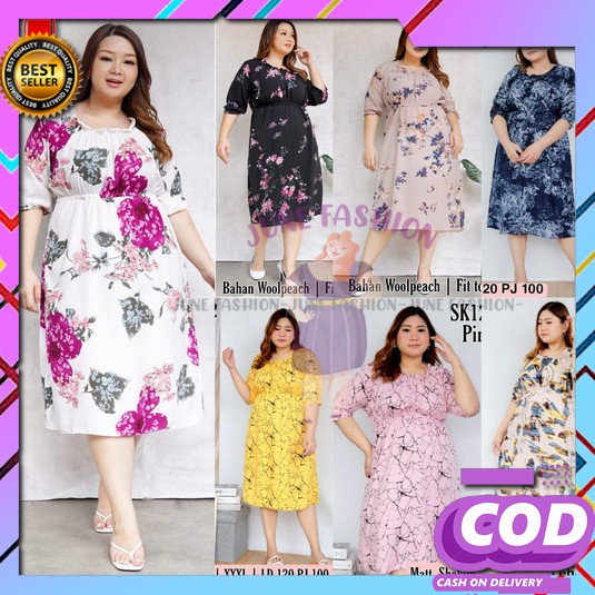 Dres Jumbo Big Size Midi Dres Kondangan Gaun Pesta Jumbo Maxi Dress Ov June Dress Jumbo Midi/Baju K