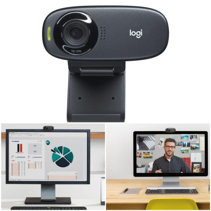 Logitech Mini Webcam HD 720P with Microphone - C310 - Black