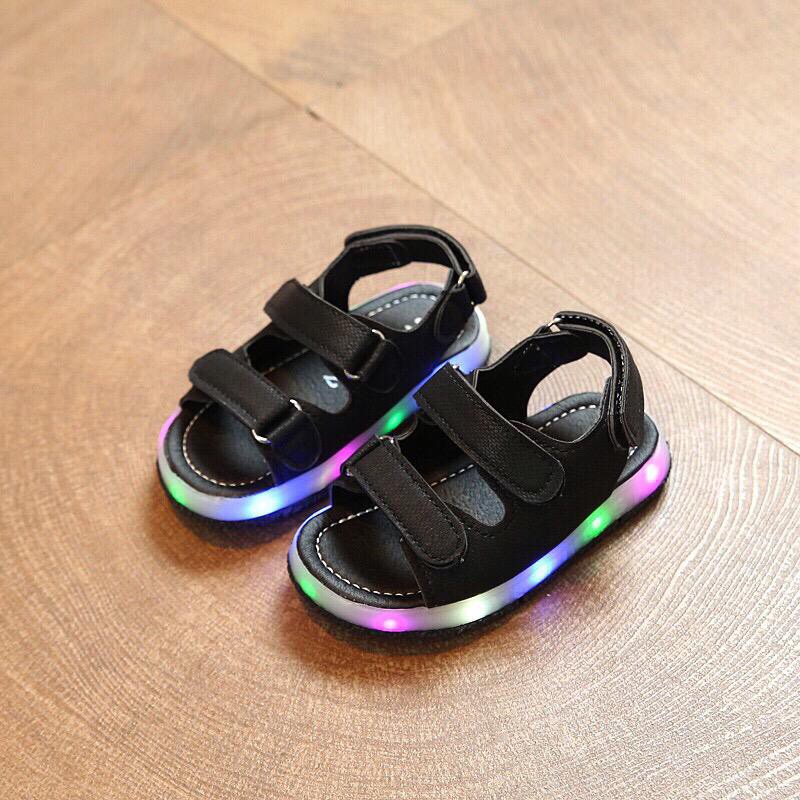 Qeede_Store Sandal Sepatu Anak Laki-laki&amp;Perempuan Lampu LED HAILY Size 21-30 Usia 1-4 Tahun