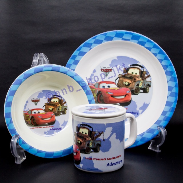 Piring, Mangkok, dan Gelas Melamin Golden Dragon Disney Cars Lightning Mcqueen