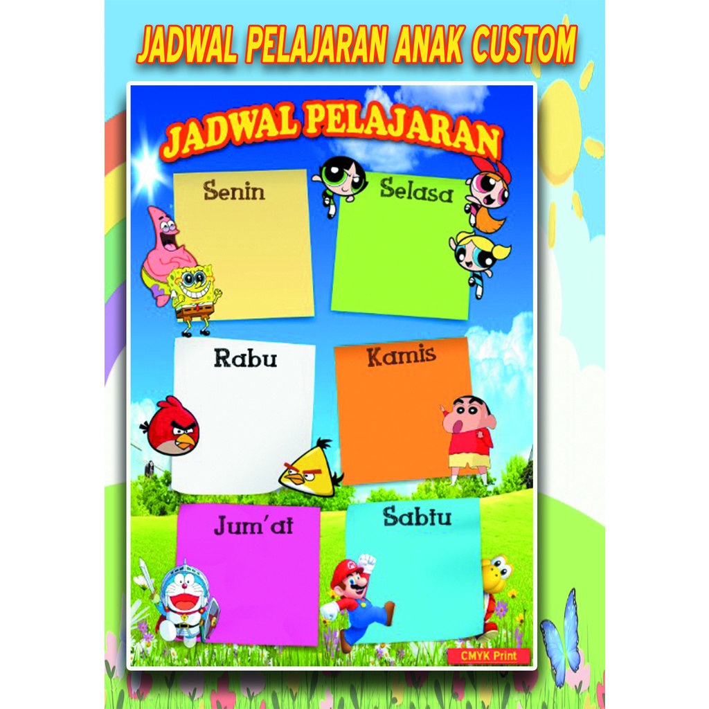 

(Custom) Jadwal Pelajaran Anak Sekolah dan di Laminasi kode 01