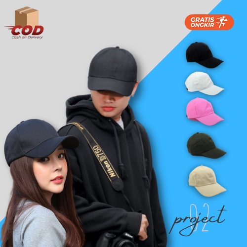 Topi Baseball Polos Dewasa Pria Wanita Bahan Premium