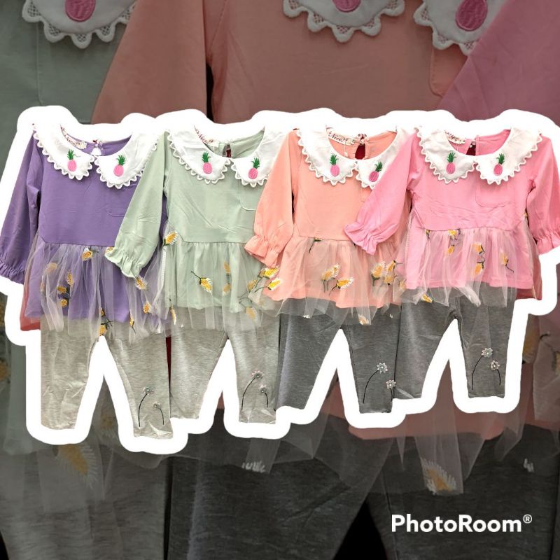 setelan panjang anak perempuan / setelan import anak / setelan anak celana legging / pakaian anak pe