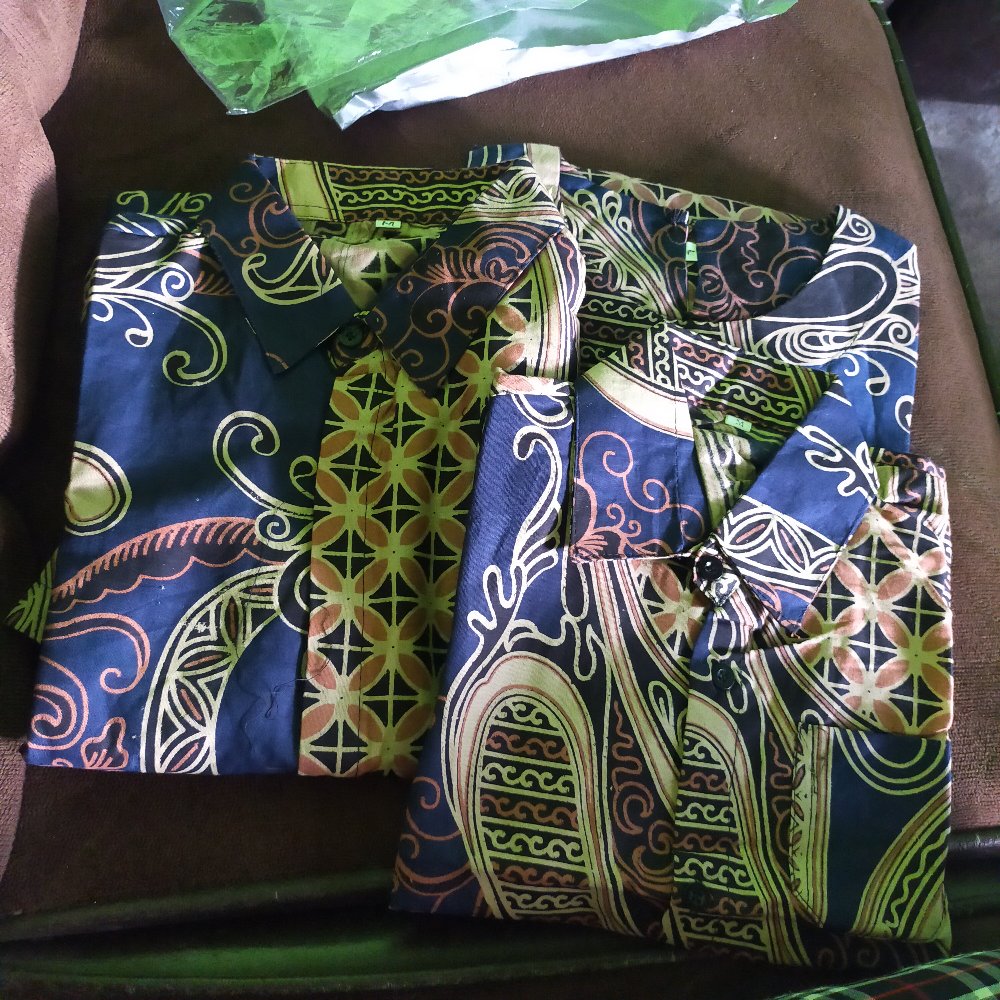 Batik Couple Keluarga Modern Sania Ruffle Ori Ndoro Jowi Dnt Motif  Banyu Mili Navy Termurah Shopee