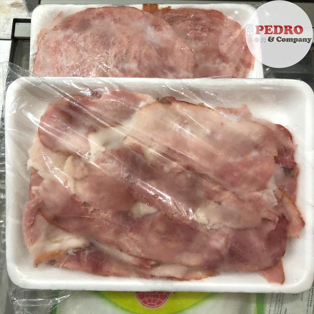 

Ham campur minyak pork slice curah per 100 gram - FROZEN