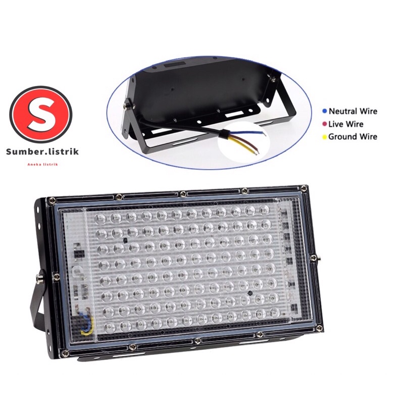 LAMPU SOROT LED 100W 96Led TAMAN TEMBAK FLOODLIGHT WATERPROOF OUTDOOR