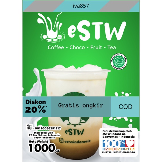 

PROMO ESTW CAPPUCINO 1000 gr / BUBUK MINUMAN CAPPUCINO 1000 gr GRATIS ONGKIR