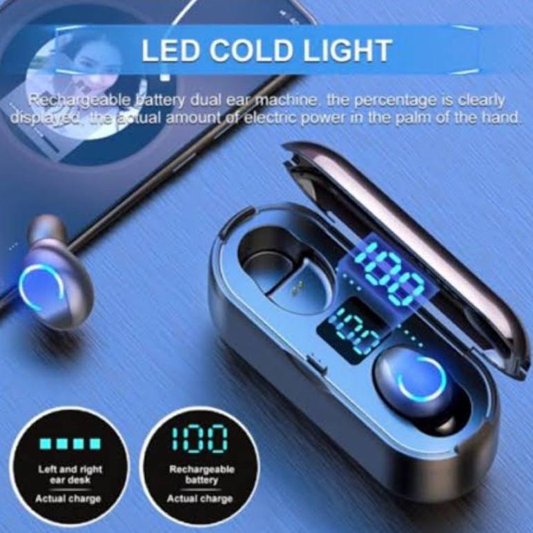 Headset Bluetotooh Earphone Tws 5.0 F 9