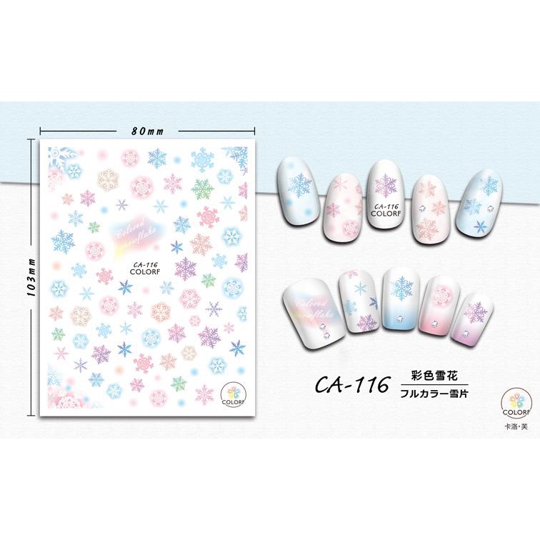Christmas Pastel Color Snowflake Ultra Thin Nail Sticker Stiker Kuku Natal Salju Nail Art Craft Jurn