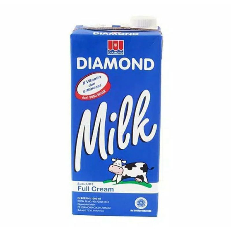 PROMO  13.585 = 14.300 - Cashback Xtra 5% Susu UHT Diamond Full Cream 1liter 1000ml