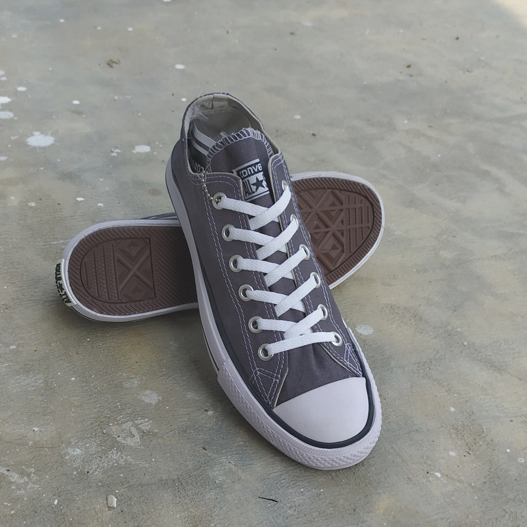 BISA COD SEPATU CONVERSE LOW  ALL STAR PENDEK PRIA WANITA ABU FREE BOX