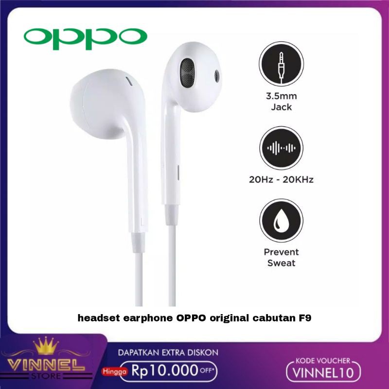 Headset Oppo 100% Original OPPO F9 cabutan ori Stereo