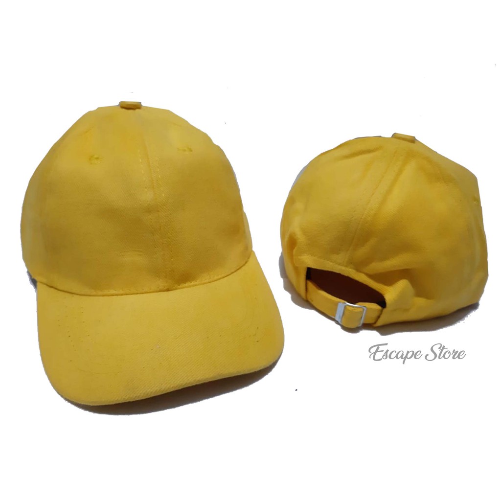 Topi Baseball Polos / Topi Distro Murah / Topi Pria Wanita - Kuning