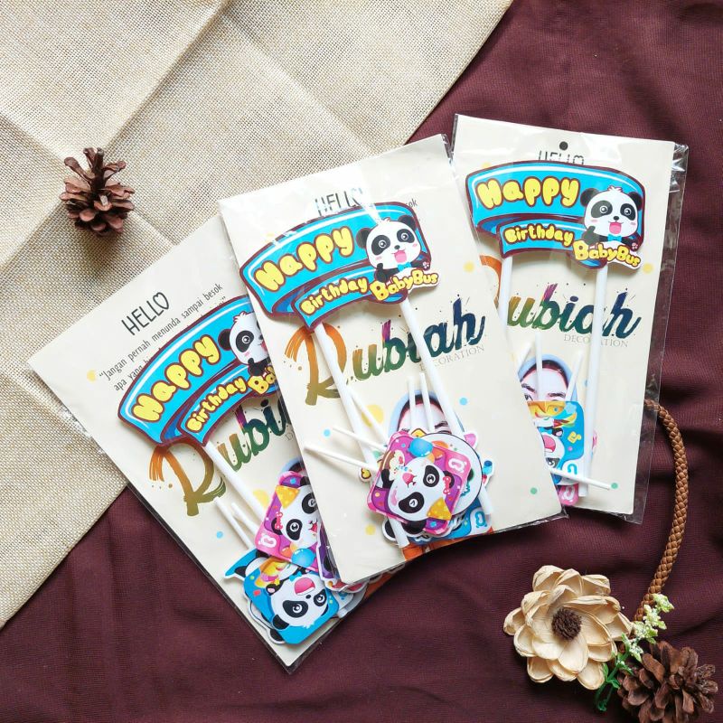 Baby Bus Topper Cake HIasan Kue Ulang Tahun