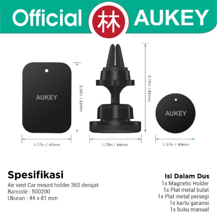 Aukey HD-C23 Navigator Air Series Car Holder Air Vent Phone Mount