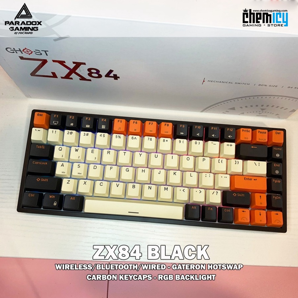 Paradox Gaming ZX84 Black Hotswap Wireless Mechanical Gaming Keyboard