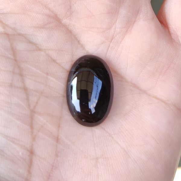 BATU AKIK NATURAL YAMAN WULUNG HITAM PEKAT - KECUBUNG API DISENTER MERAH KRISTAL