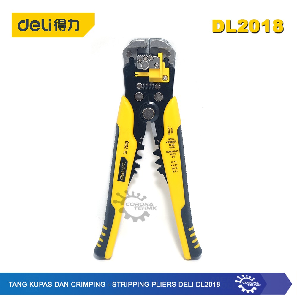 DL2018 - Tang Kupas dan Crimping - Stripping Pliers Deli