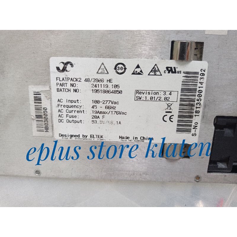 Switching power supply 48v FlatPack2 3000 watt Rectifier 53.5V 56A