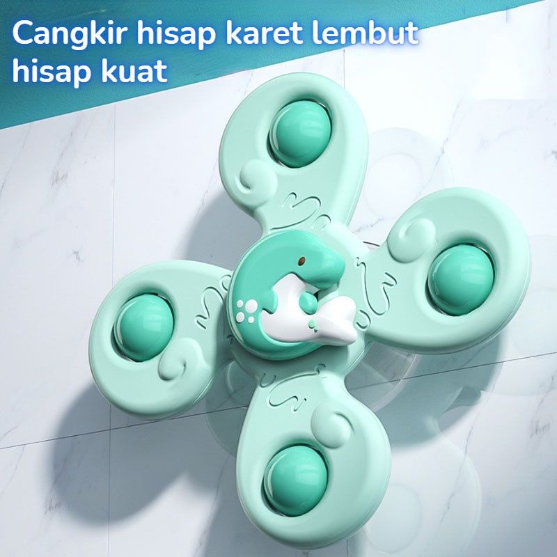 mainan anak baby toy toys fidget spinner bayi with suction montessori spiner edutoys sensory skill motorik belajar anti bosan di mobil kaca car bored cewek cowok laki perempuan hadiah kado mainstream teether bpa free viral mainan mandi bath toy toysk