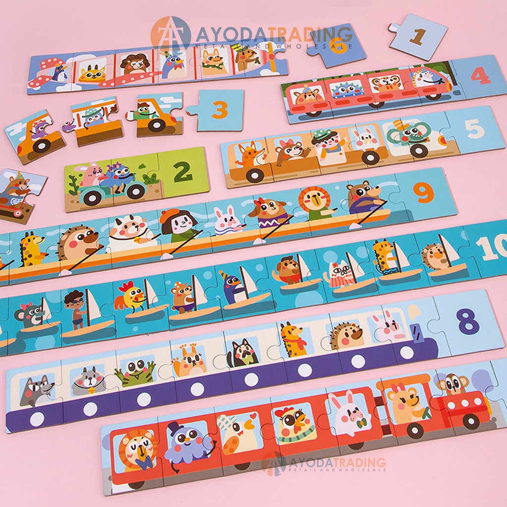 Train Numbers Floor Puzzle Anak