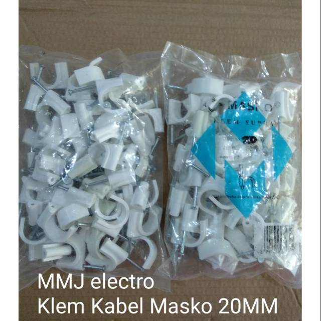 Klem Kabel Masko Supra 20MM Paku Beton Asli - Klem Pipa Listrik 20MM Clipsal