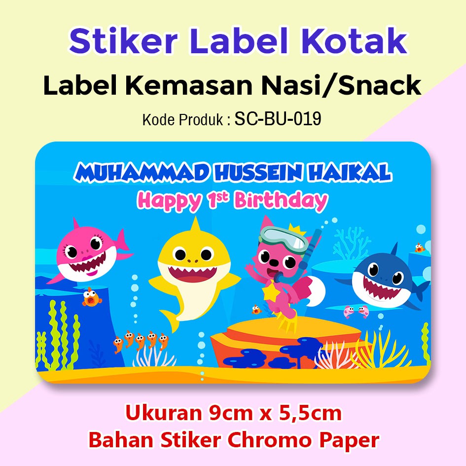 Stiker Label Ulang Tahun Anak Sticker Nasi Bento Souvenir ...