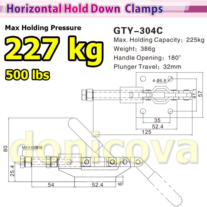 Toggle Clamp Vertical GH 304C GTY 304 C setara WIPRO 931 227kg