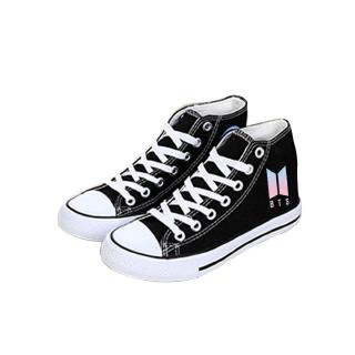 Sepatu Sneakers Model Tali Desain BTS Bangtan Boys Bahan