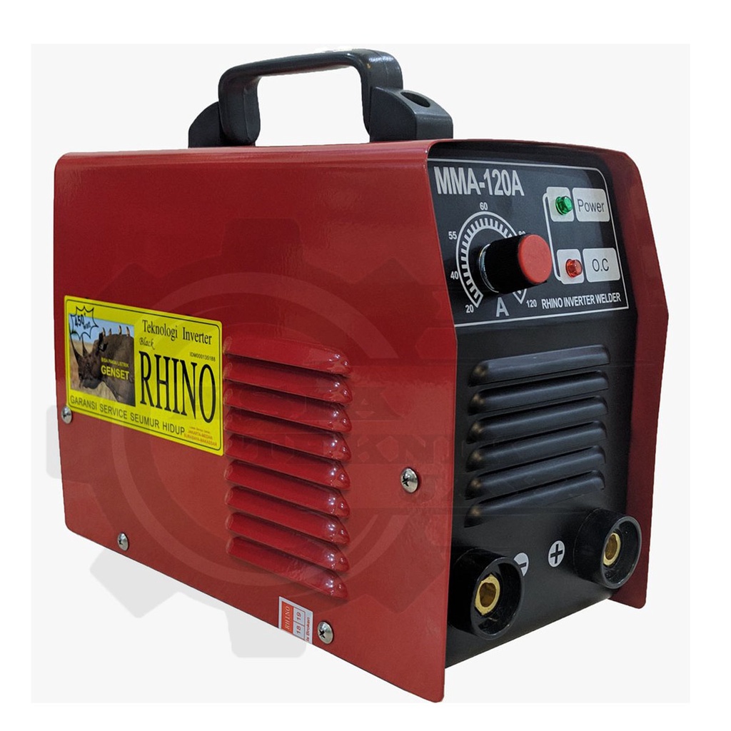 Mesin Las Rhino Trafo Inverter 120 A 900W Merah Bisa Pakai Genset