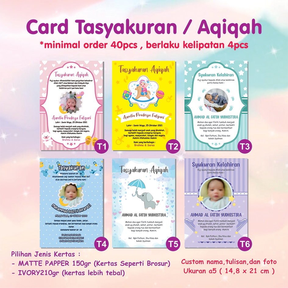 

Card Tasyakuran / Kartu Syukuran / Kartu Aqiqah / Card / Kartu