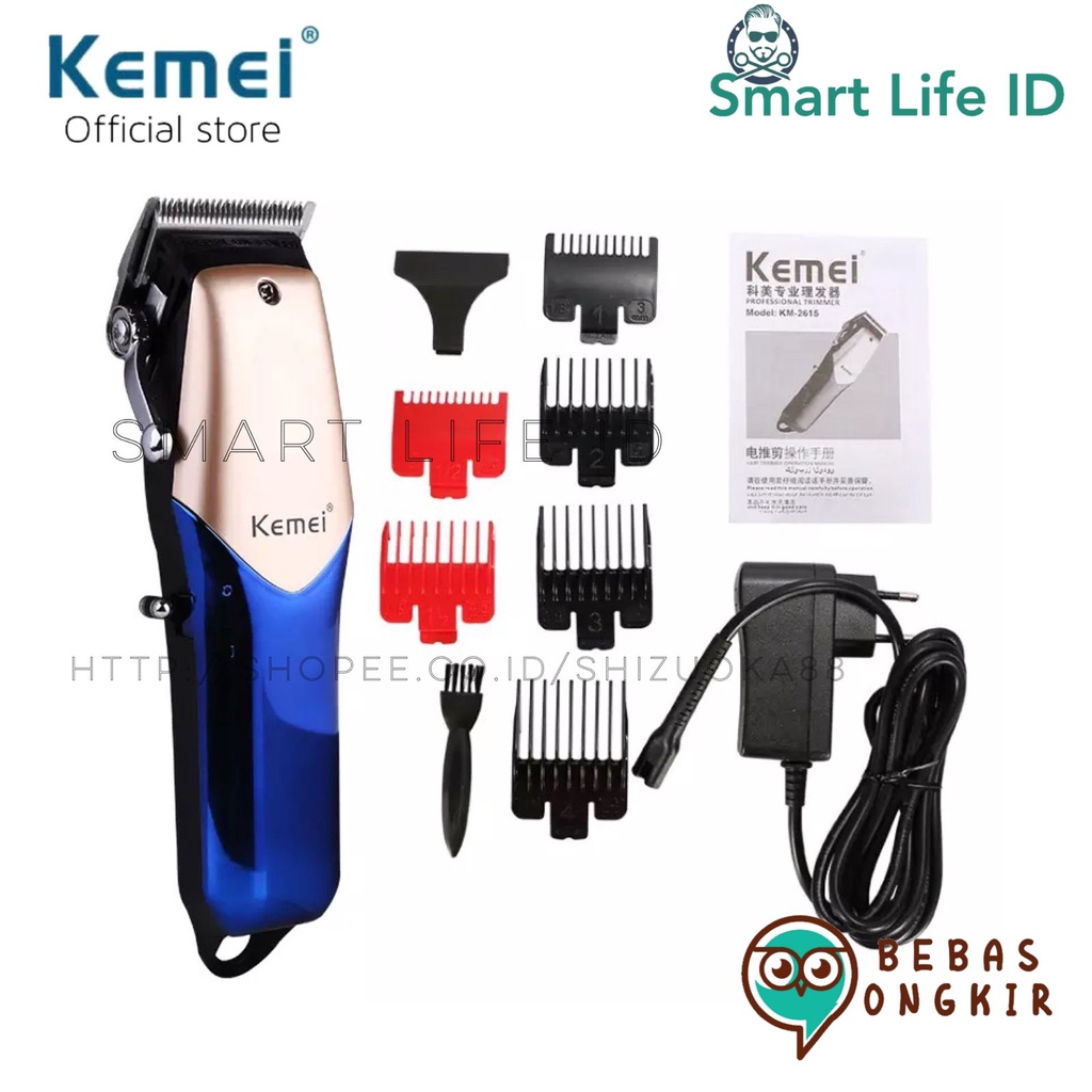 Kemei KM-2615 Alat Cukur Rambut Original Hair Clipper Professional Elektrik Rechargeable Cordless Cukuran KM 2615