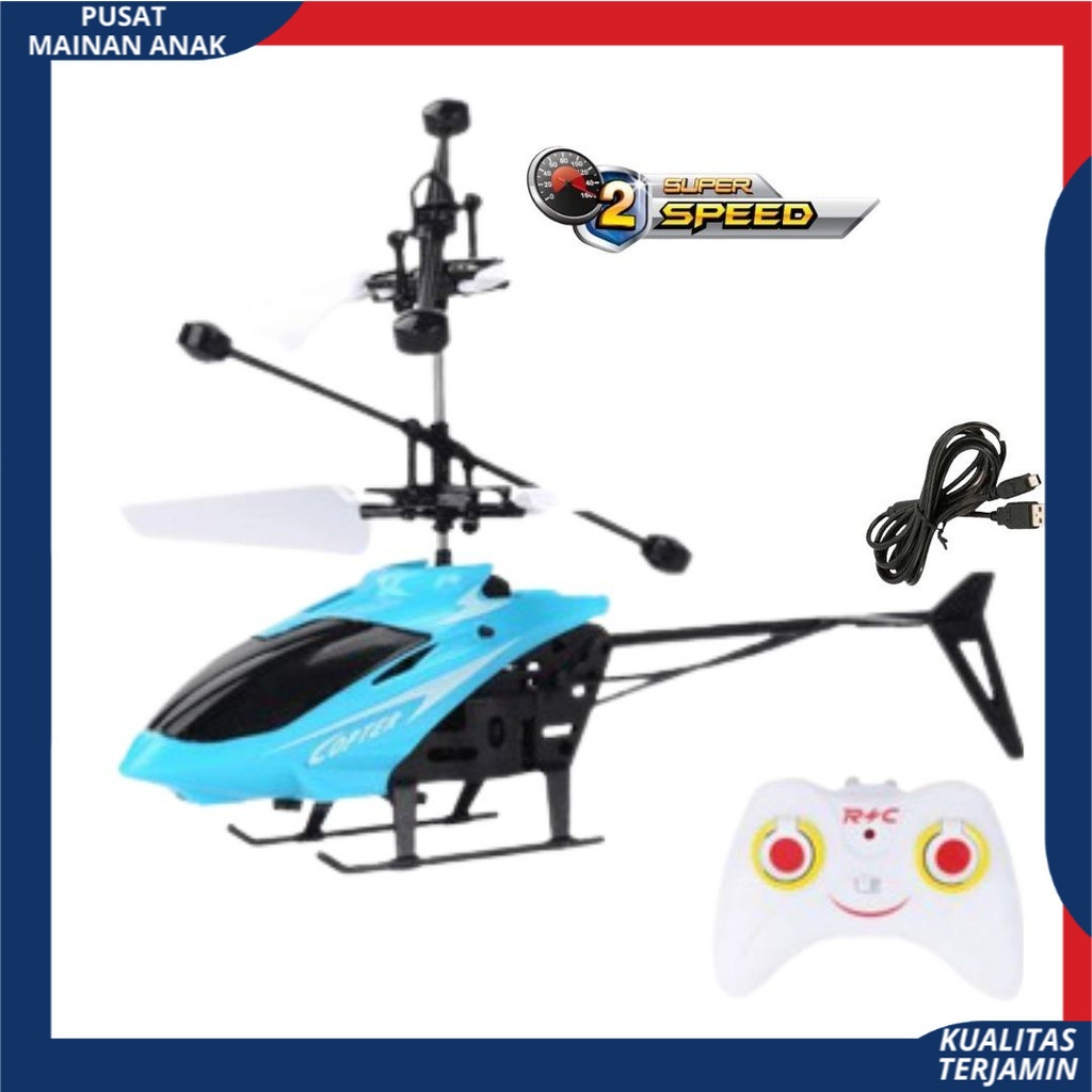 Mainan  Rc Helicopter Remote Control GYro New | Helikopter Drone Quadcopter 2ch Baterai Charger