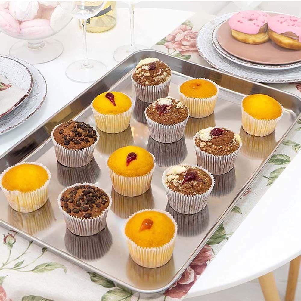 [Elegan] Loyang Lembaran Removable Nonstick Cookie Stainless Steel Kue Cuci Piring Aman Baking Mat