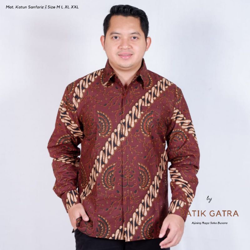 Kemeja Batik Lengan Panjang Ombak Alit  Full Furing