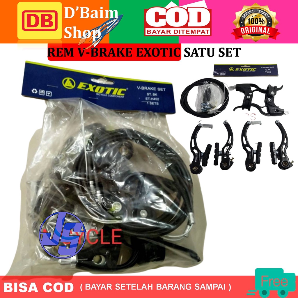 REM V-BRAKE SET SEPEDA BMX / MTB / LIPAT - REM SEPEDA Rem Sepeda Satu Set Turanza Jenis V-brakez