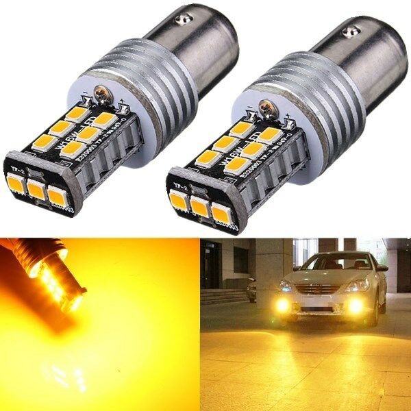 Lampu LED Rem Bayonet BAY15D S25 15 Mata SMD 1157 Canbus Mobil Motor