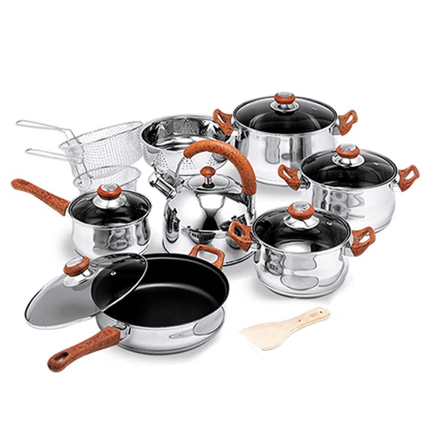 Oxone OX-988FSN Panci Set Stainless Steel , Jumbo Cookware Set (12+7Pcs)