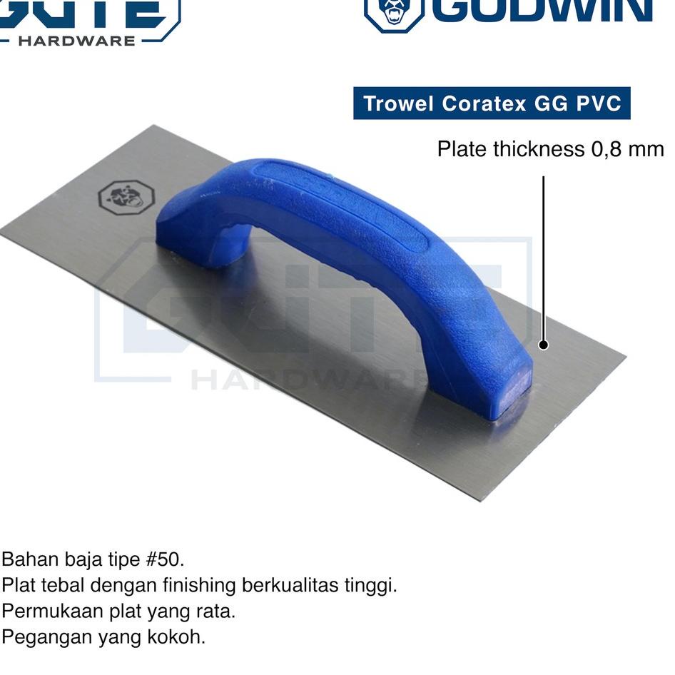 (TERBAIK) Plastering Trowel Asli Stainless "Godwin" / Roskam / Raskam / Sendok Semen Untuk Pasang Ke