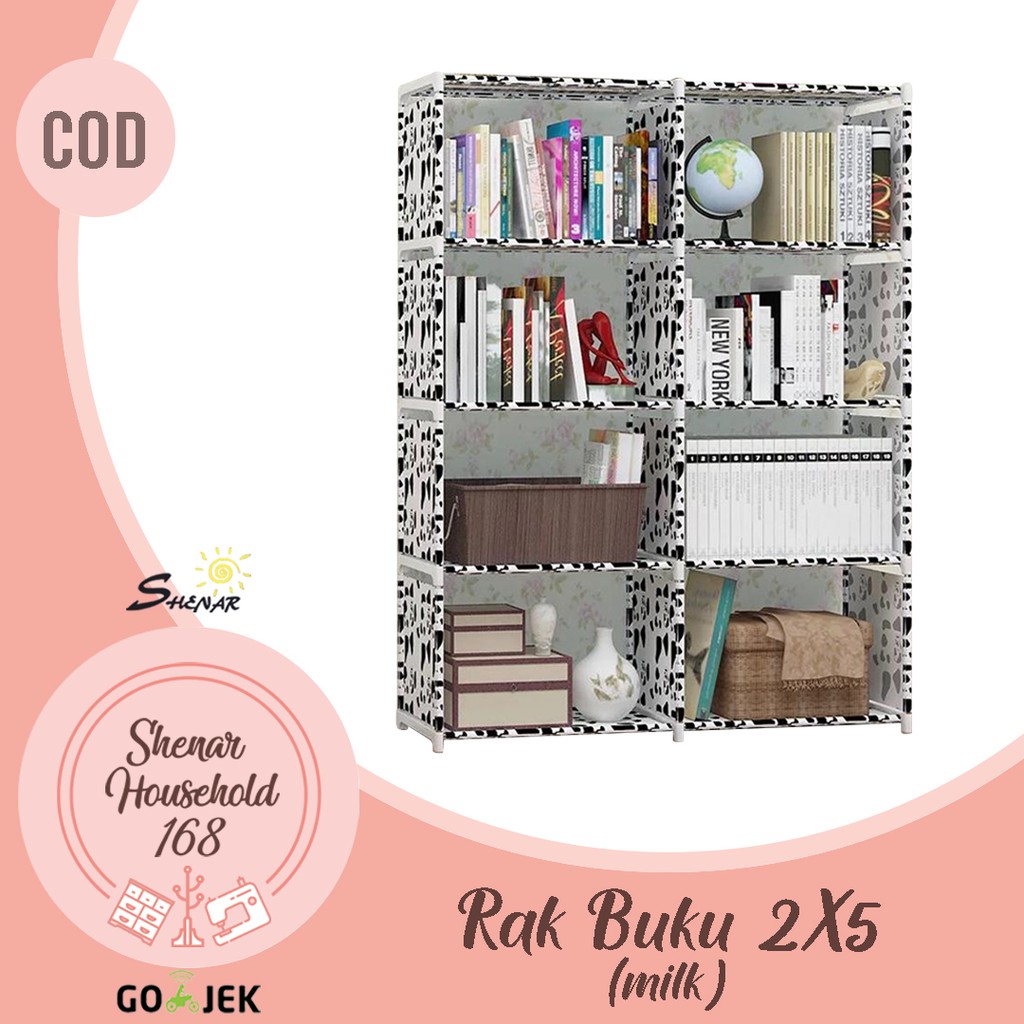 RAK BUKU /PENYIMPAN BUKU LEMARI SERBAGUNA 2 SISI/RAK BUKU MULTFUNGSI RB- 2x5 ,SHENARHOUSEHOLD
