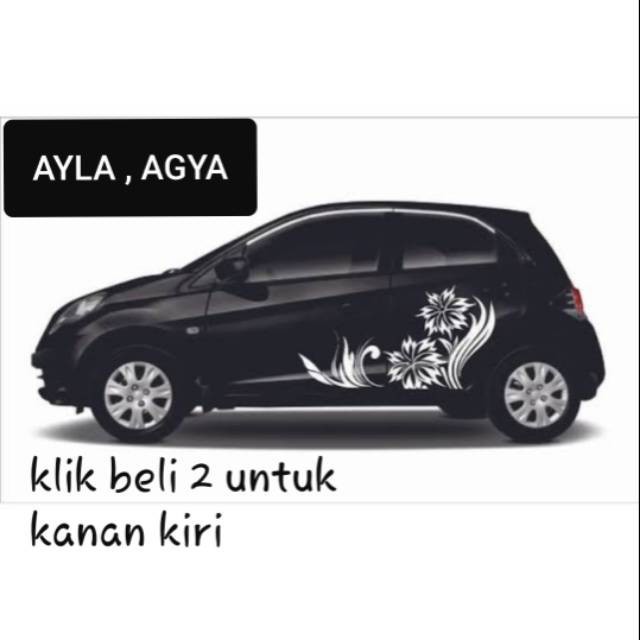 Stiker Mobil Motif Bunga Stiker Mobil Daihatsu Ayla stiker variasi bodi mobil ayla agya